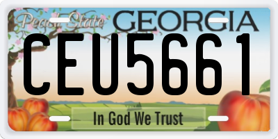 GA license plate CEU5661