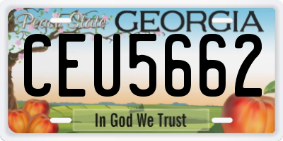 GA license plate CEU5662