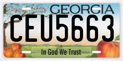 GA license plate CEU5663