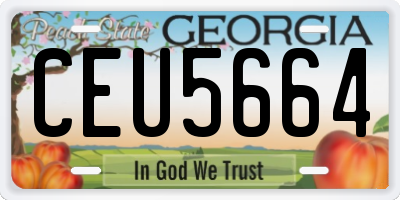 GA license plate CEU5664