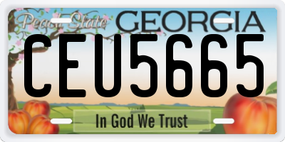 GA license plate CEU5665