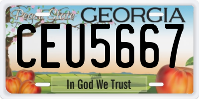 GA license plate CEU5667