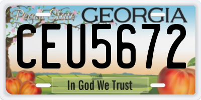 GA license plate CEU5672