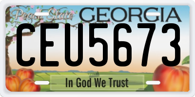 GA license plate CEU5673