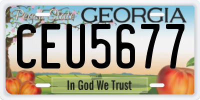 GA license plate CEU5677