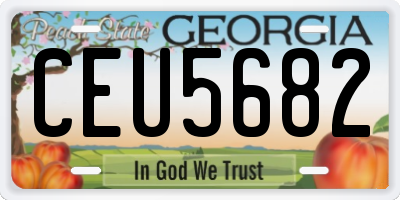 GA license plate CEU5682