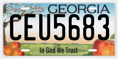 GA license plate CEU5683