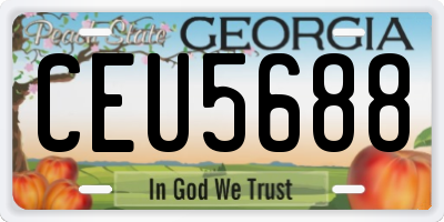 GA license plate CEU5688
