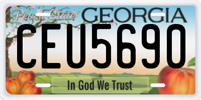 GA license plate CEU5690