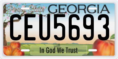 GA license plate CEU5693