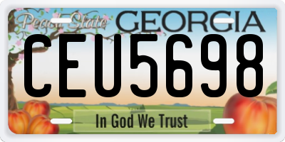 GA license plate CEU5698