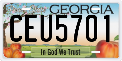 GA license plate CEU5701