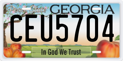 GA license plate CEU5704