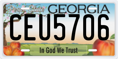 GA license plate CEU5706