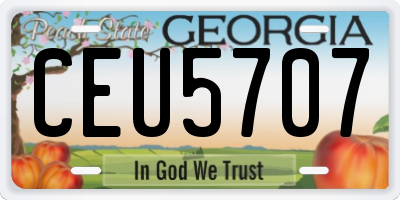 GA license plate CEU5707