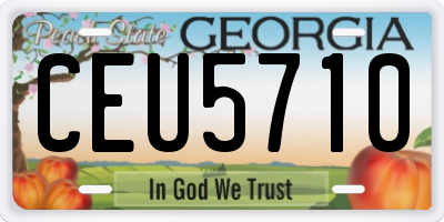 GA license plate CEU5710