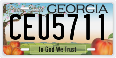 GA license plate CEU5711