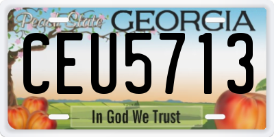 GA license plate CEU5713