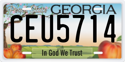 GA license plate CEU5714