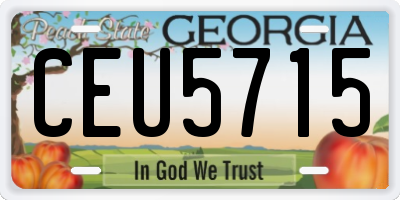 GA license plate CEU5715