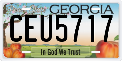 GA license plate CEU5717