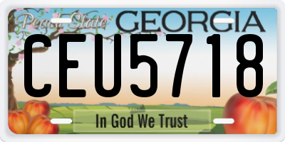 GA license plate CEU5718