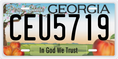 GA license plate CEU5719