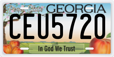 GA license plate CEU5720