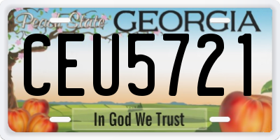GA license plate CEU5721