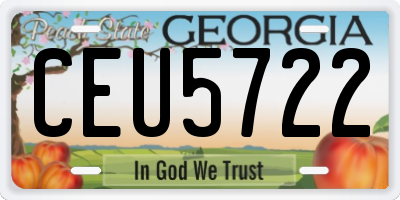 GA license plate CEU5722
