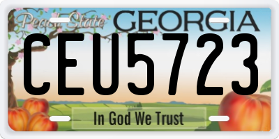 GA license plate CEU5723