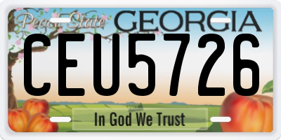GA license plate CEU5726