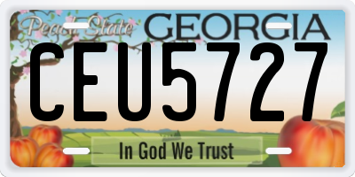 GA license plate CEU5727
