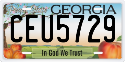 GA license plate CEU5729