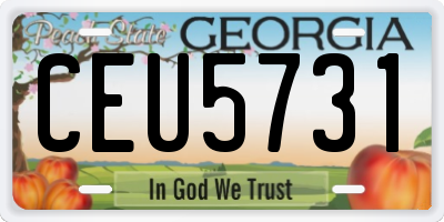 GA license plate CEU5731