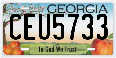 GA license plate CEU5733