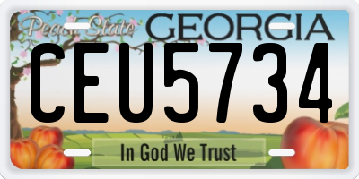 GA license plate CEU5734