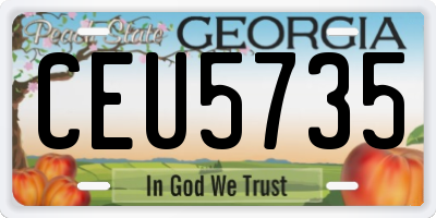 GA license plate CEU5735