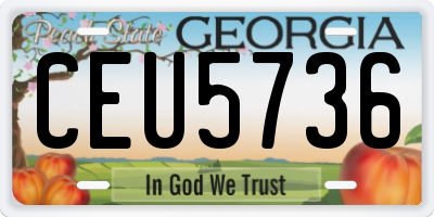 GA license plate CEU5736