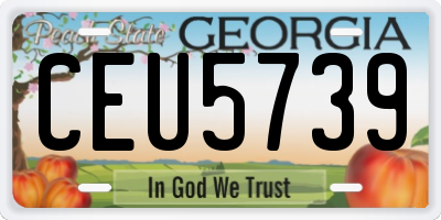 GA license plate CEU5739
