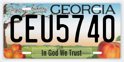 GA license plate CEU5740