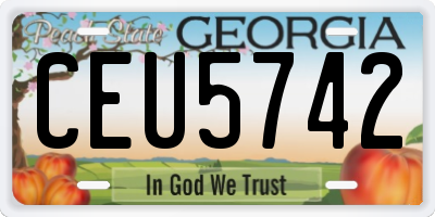GA license plate CEU5742