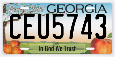 GA license plate CEU5743