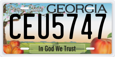GA license plate CEU5747
