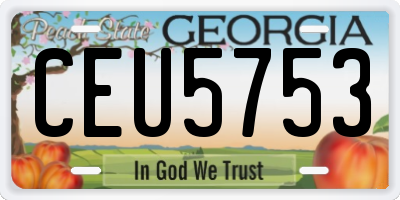 GA license plate CEU5753