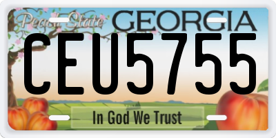GA license plate CEU5755