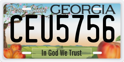GA license plate CEU5756