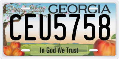 GA license plate CEU5758