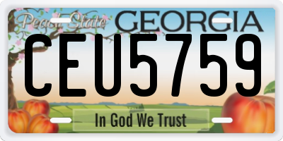 GA license plate CEU5759