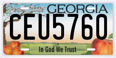 GA license plate CEU5760